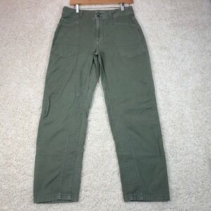 Pilcro Utility Pants Womens 28 Green Cotton Cargo Straight Leg Anthropologie